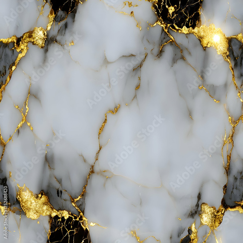 Elegant Gold and Grey Marbl...