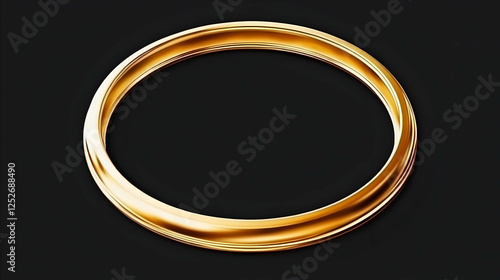 Golden Oval Frame 3D Illust...