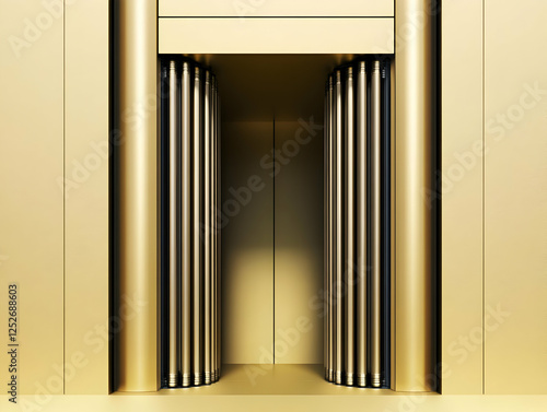 Golden Architectural 3D Ill...