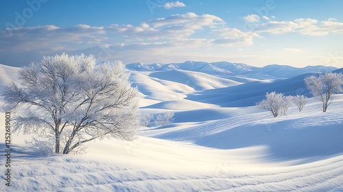 Wallpaper Mural Serene Winter Landscape Snow Sparkling Hills Under Clear Sky Torontodigital.ca