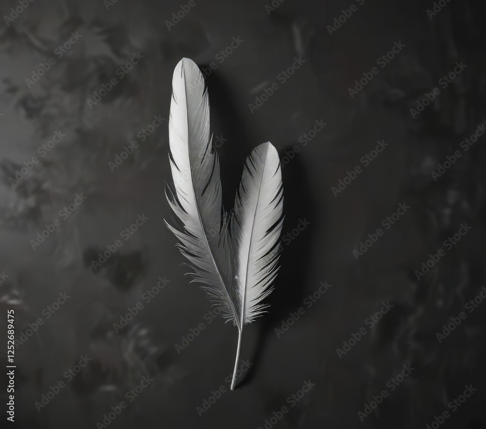 Minimalist black and white wallpaper with a lone white feather as the focal point, chic, minimalist Minimalist black and white wallpaper with a lone white feather as the focal point, chic, minimalist