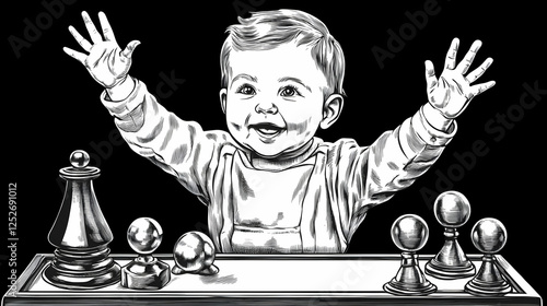 Happy Baby Illustration wit...