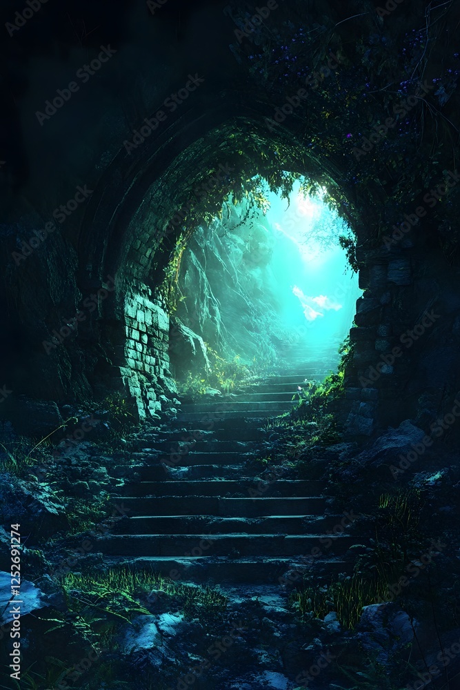 Glowing Abandoned Tunnel Beckoning a Journey to the Unknown Glowing Abandoned Tunnel Beckoning a Journey to the Unknown