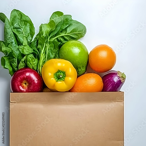 Vibrant Produce in Paper Ba...