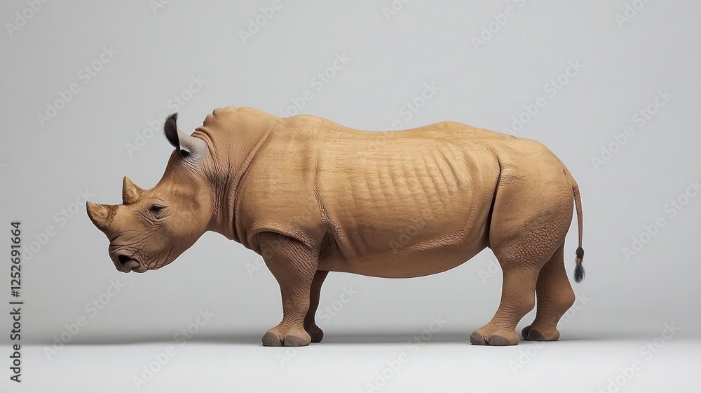 Obraz premium Pixelated Rhino Profile View