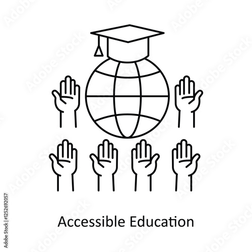  Vector icon for Inclusive Learning. Depicts global education access for diverse communities.
