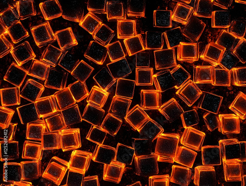 Glowing Cube Abstract 3D Ba...