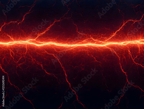 Fiery Lava Crackle Abstract...