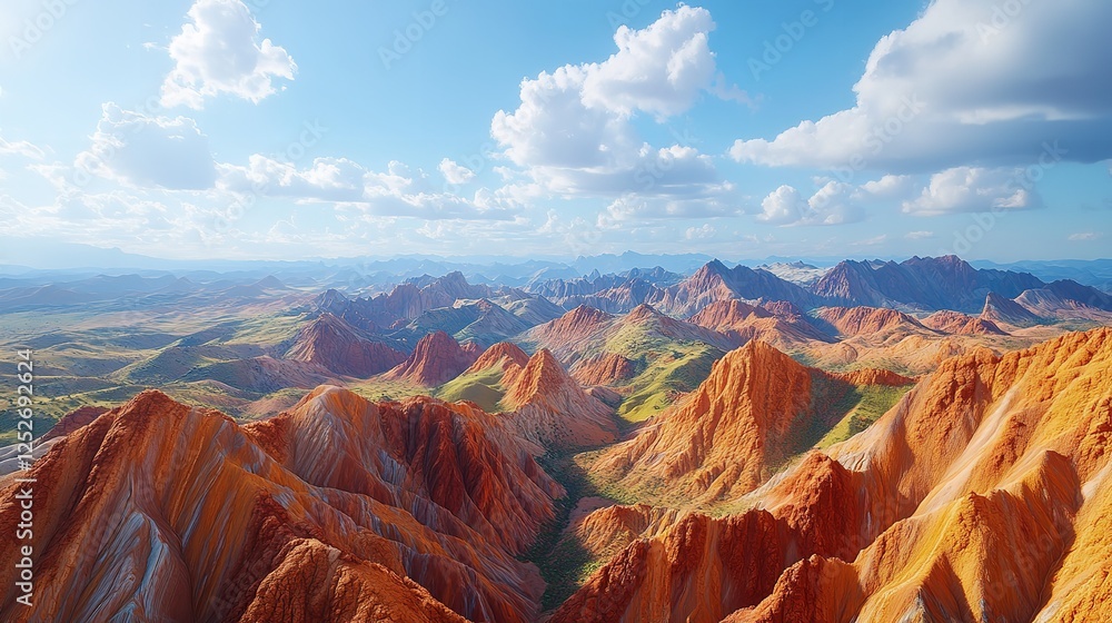 Naklejka premium Majestic Mountain Range Overlooking a Vast Desert Landscape