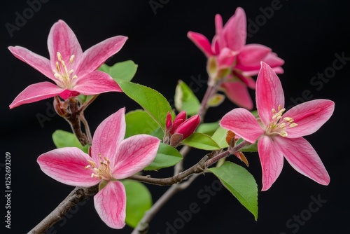 Blooming pink flowers attract pollinators in a vibrant spring garden setting
