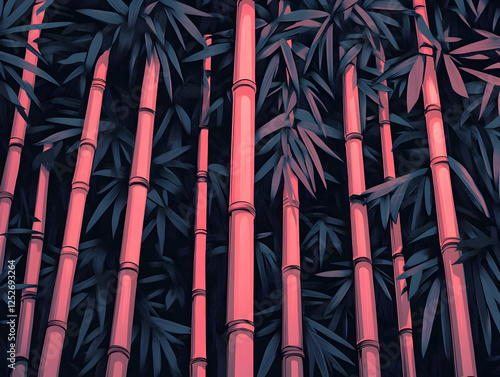 Pink Bamboo Illustration