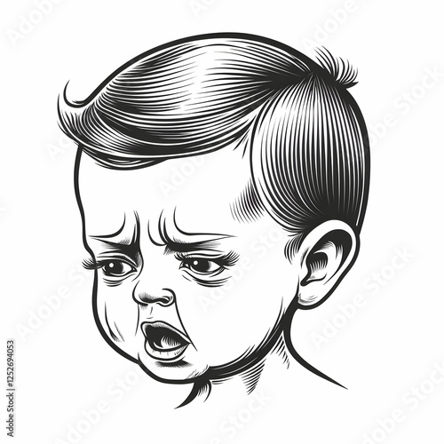 Grumpy Baby Illustration