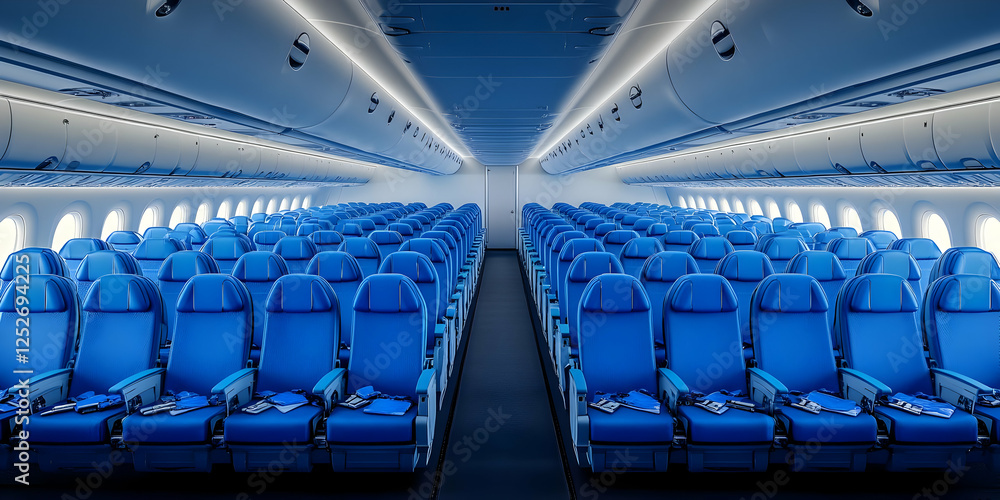 Obraz premium Airplane Cabin Interior 3D Render