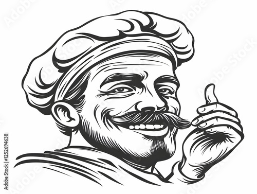 Smiling Chef Illustration
