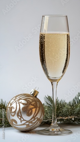 Celebrate the holidays with sparkling drink and festive ornament display