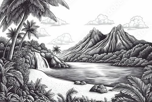 Tropical Paradise Illustrat...
