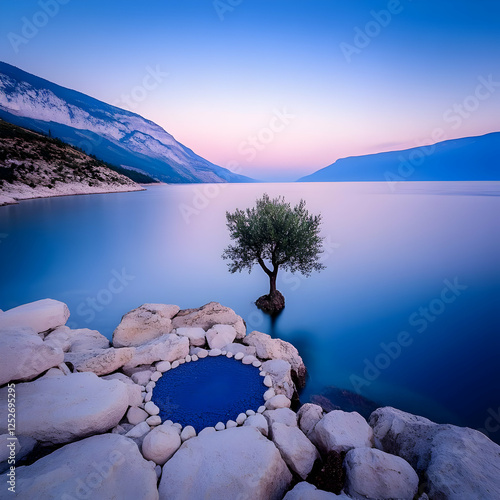 Serene Lake Landscape Photo
