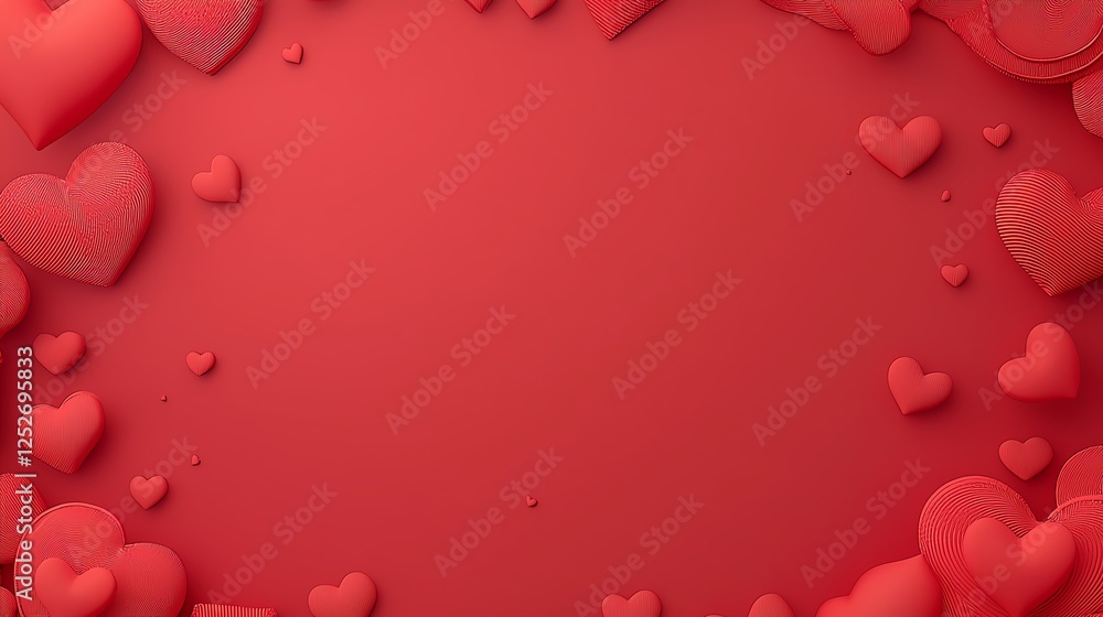 A vibrant red background adorned with various heart shapes, creating a romantic and festive atmosphere. A vibrant red background adorned with various heart shapes, creating a romantic and festive atmosphere.