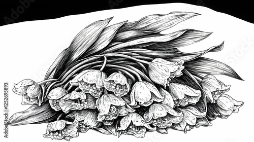 Monochrome Floral Illustrat...