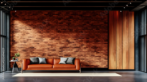 Modern Brick Wall Living Ro...