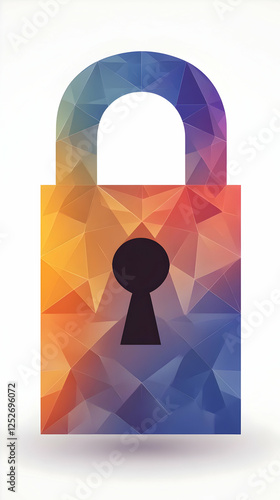 Abstract Polygon Padlock Il...