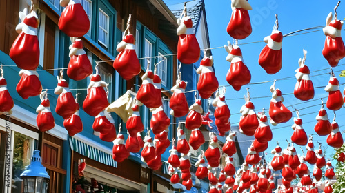Red and White Hanging Decor...