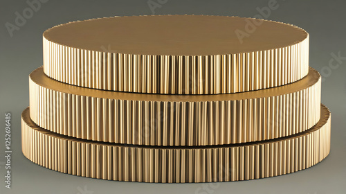 Gold Fluted Stacked Circles...