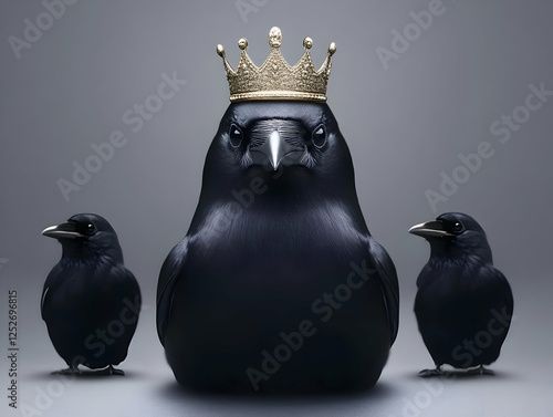 Crow King 3D Illustration