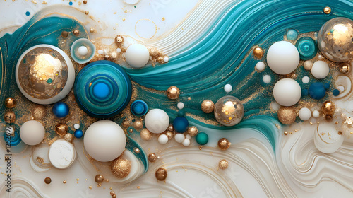 Abstract 3D Render Gold Tea...