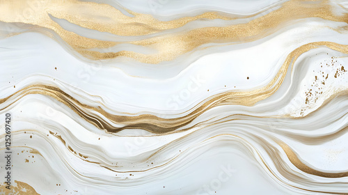 Elegant Gold & White Abstra...