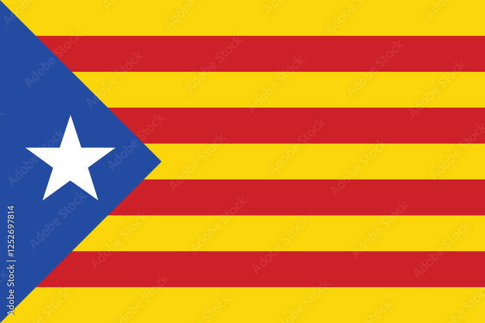 Flag of Catalonia. Catalonia flag official size and color standards vector illustration Flag of Catalonia. Catalonia flag official size and color standards vector illustration