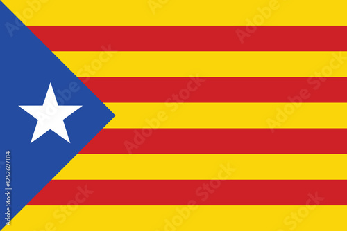 Flag of Catalonia. Catalonia flag official size and color standards vector illustration