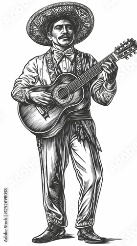 Mariachi Musician Illustration