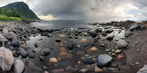 Coastal Rocks Panorama Photo