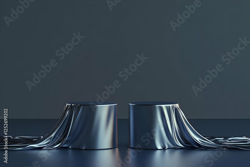 Metallic Cylinders Draped i...