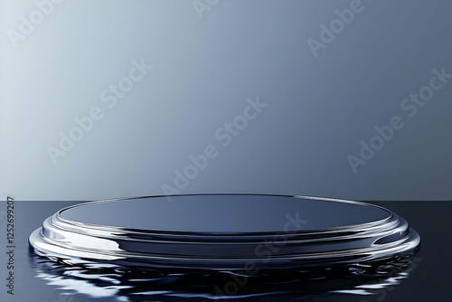 Sleek 3D Chrome Platform Il...
