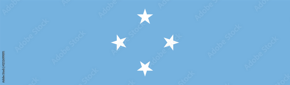 Flag of Federated States of Micronesia. Micronesia flag long banner digital vector illustration Flag of Federated States of Micronesia. Micronesia flag long banner digital vector illustration