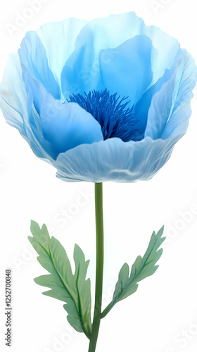 Blue Poppy Flower 3D Illust...