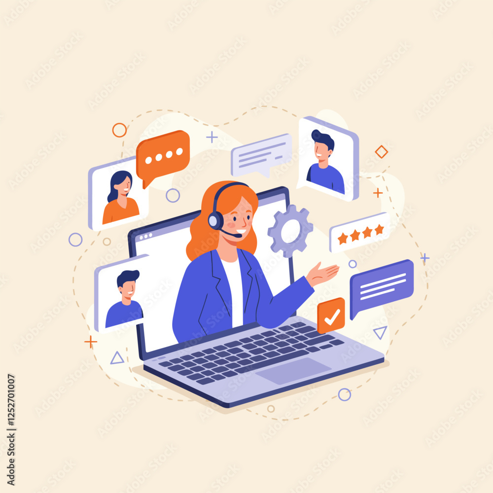 Online Customer Support Agent Providing Excellent Service Online Customer Support Agent Providing Excellent Service