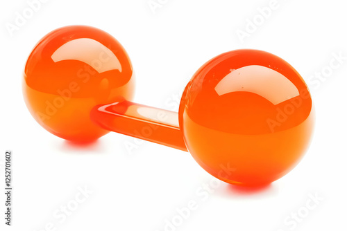 Orange Dumbbell 3D Render