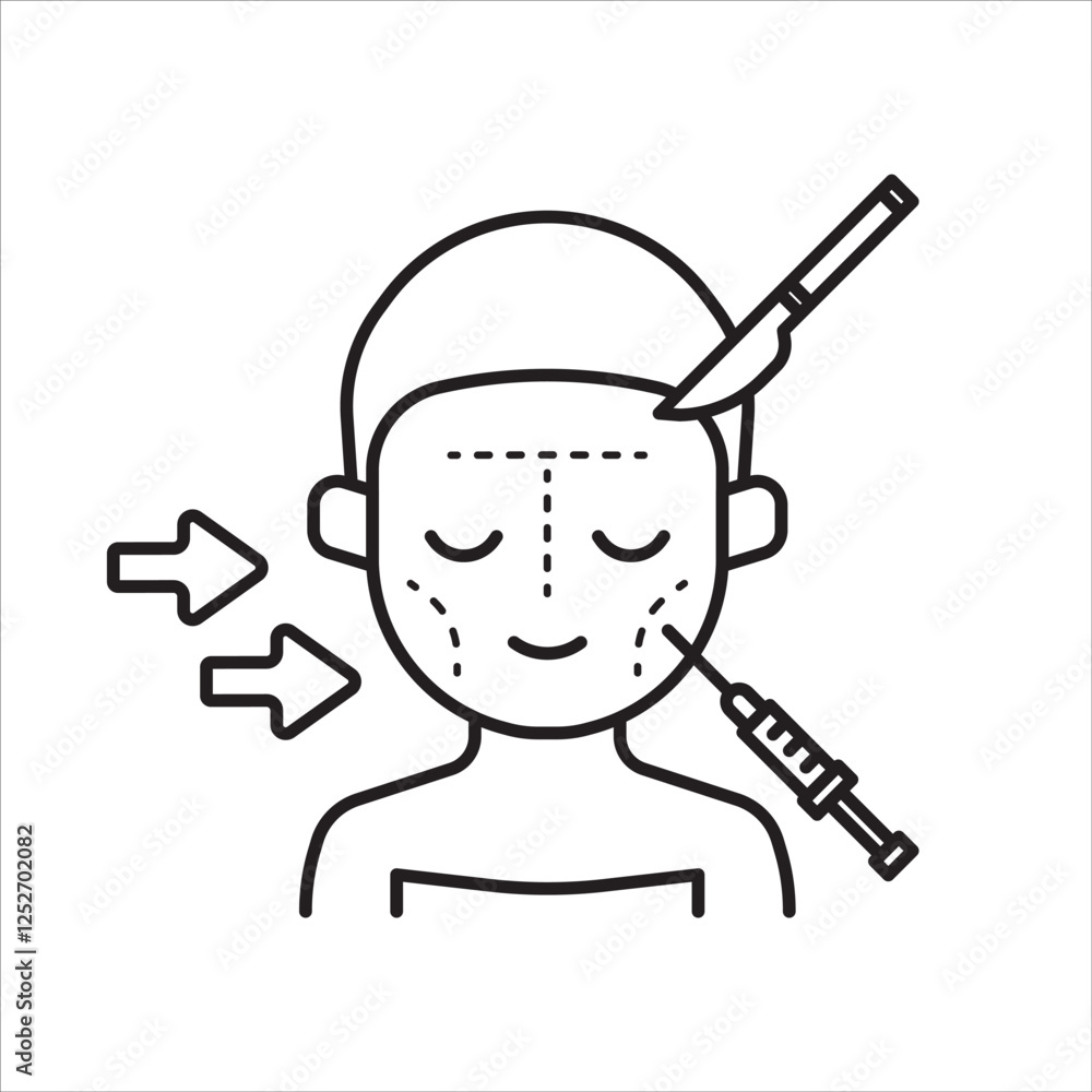 Plastic surgery icon beauty procedure illustration aesthetician clipart Plastic surgery icon beauty procedure illustration aesthetician clipart