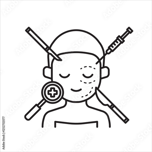 Plastic surgery icon beauty procedure illustration aesthetician clipart