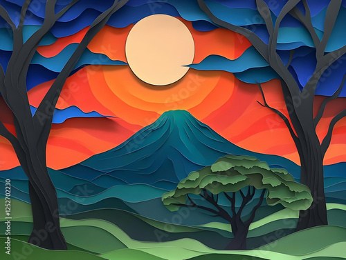 Papercut Sunset Mountain La...