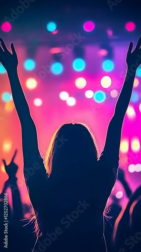 Concert Crowd Silhouette Il...