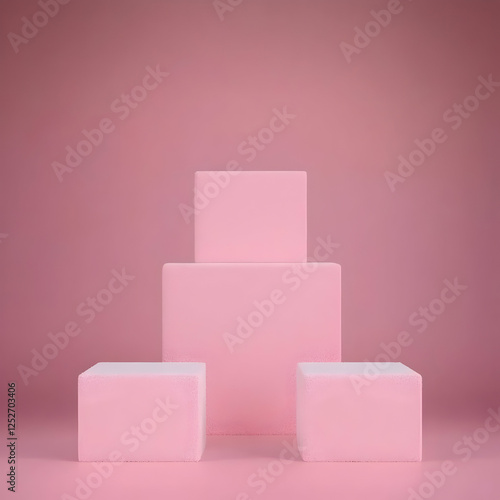 Pink Cube 3D Background