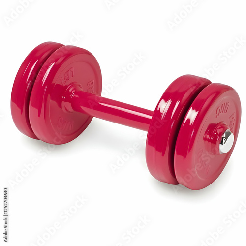 Red Dumbbell 3D Render