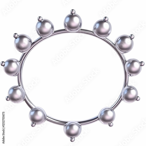 Silver Pearl Circle 3D Illu...