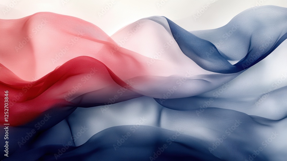 Obraz premium Flowing Layers of Colorful Fabric in Delicate Waves and Textures