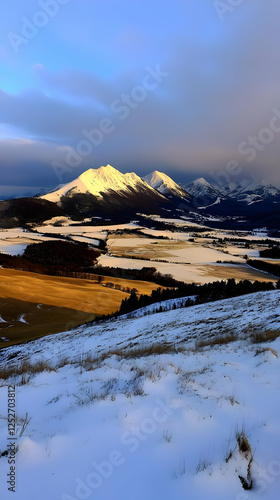 Snowy Mountain Landscape Photo