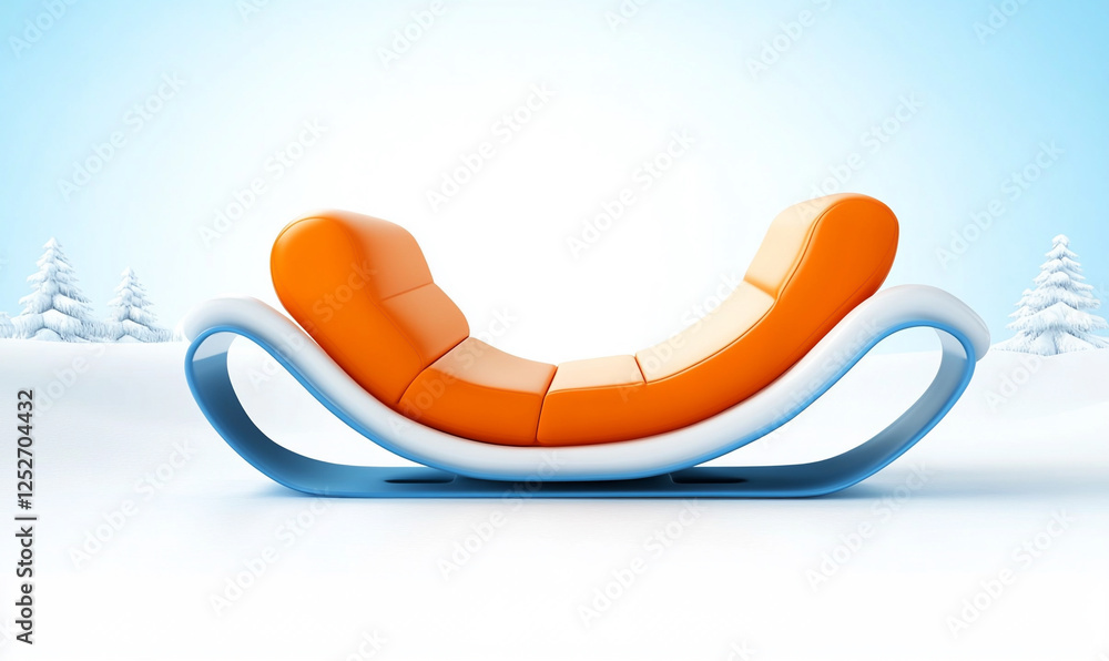 Modern rocking chair in a serene snowy landscape, showcasing comfort and design. Modern rocking chair in a serene snowy landscape, showcasing comfort and design.